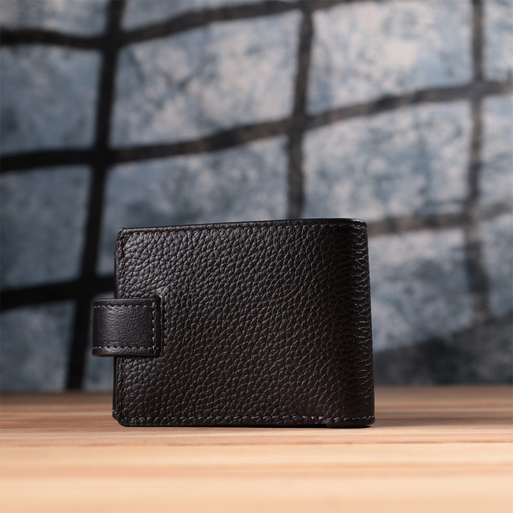 Стильное портмоне из люксовой зернистой кожи флотар GRANDE PELLE 22875 Черный Киев - изображение 2