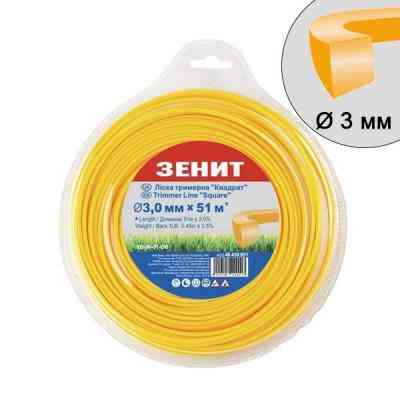 Жилка косильна Зеніт плетена "Квадрат" 3,0 мм х 51 м (КВ-30-51-ОВ) (40430051) Вінниця