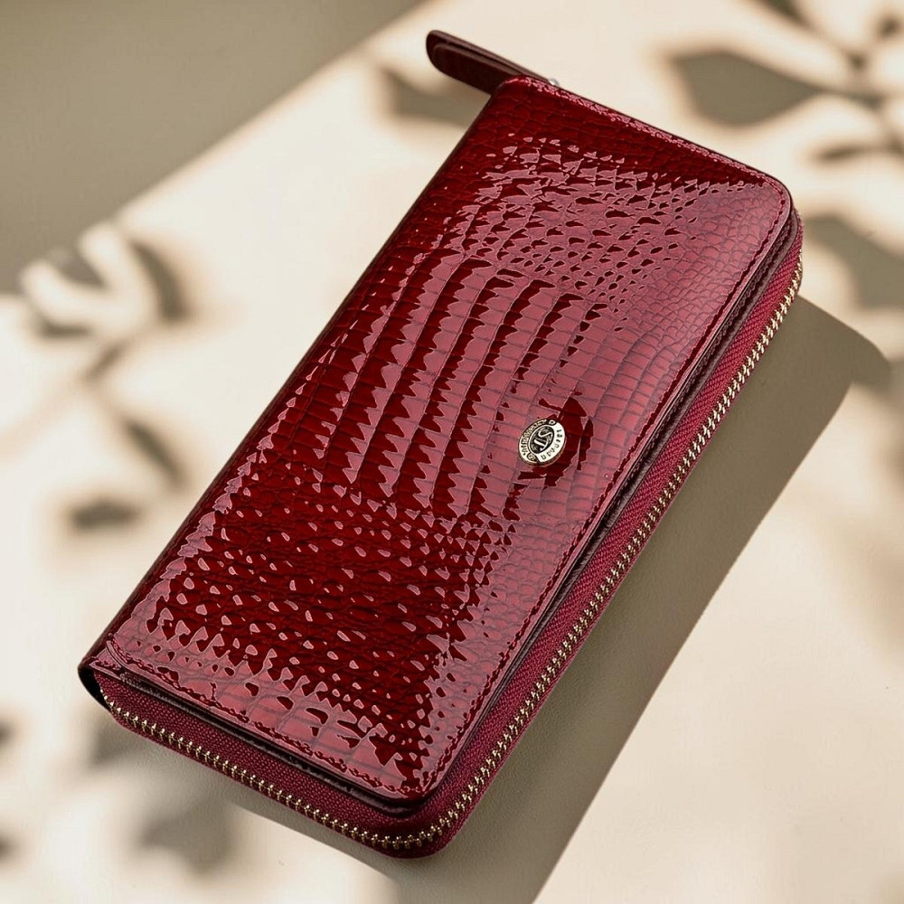 Жіночий гаманець на блискавці бордовий (ST Leather) Київ - фото 18