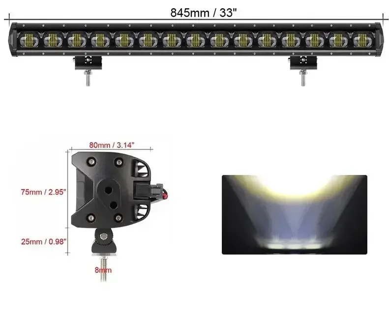 Фара-LED Балка 864*75*80 150W 10-30V Лінза 6D lens-150W Харків - фото 7