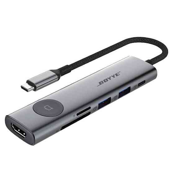 Концентратор FrimeCom USB-C Boyye 7-в-1 (UC-721) Сірий Харків