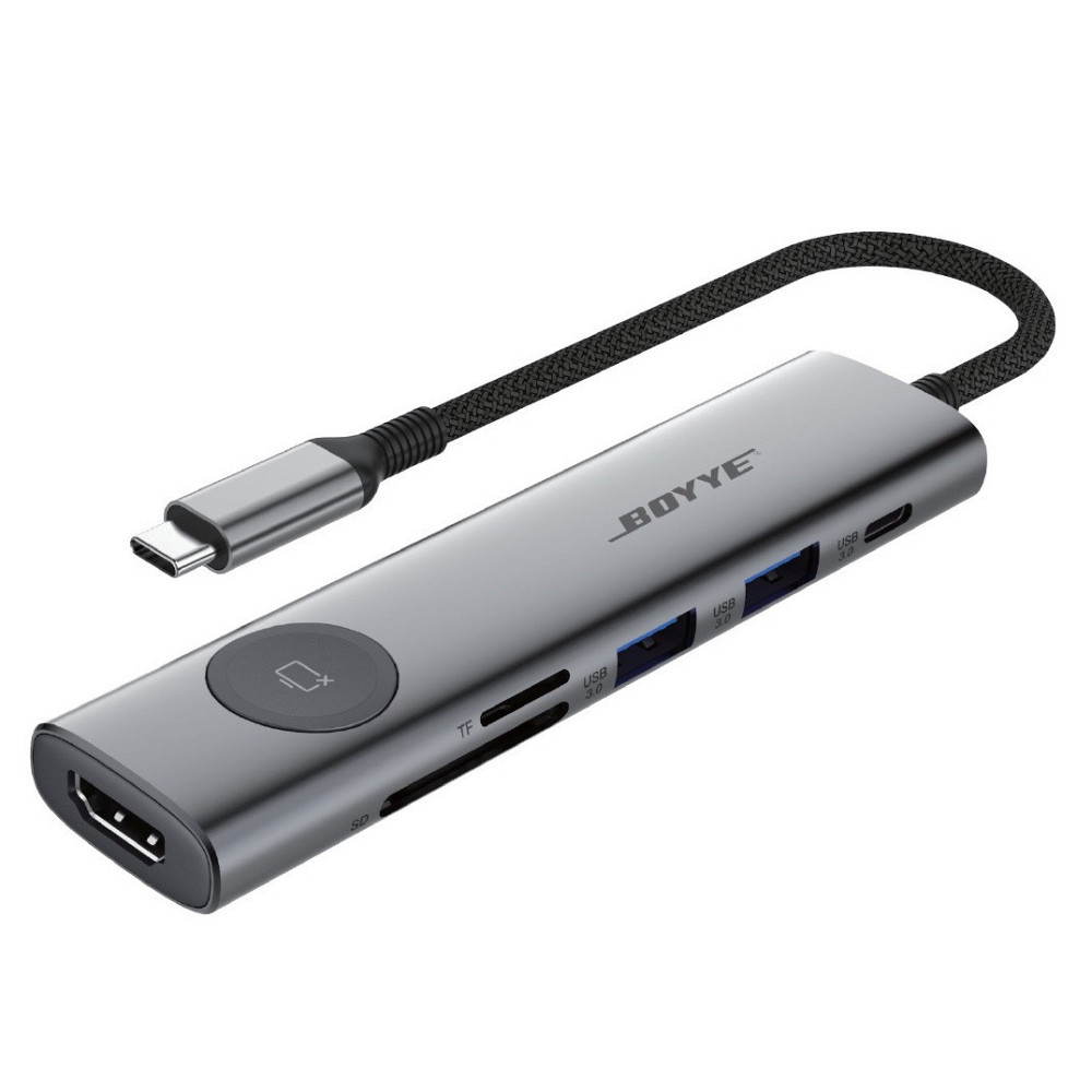 Концентратор FrimeCom USB-C Boyye 7-в-1 (UC-721) Сірий Харків - фото 1