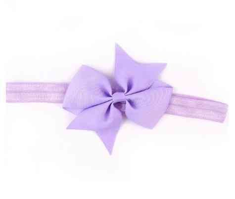 Дитяча бузкова пов'язка з бантиком - на резинці, окружність від 30см до 48см, бант 9см Київ