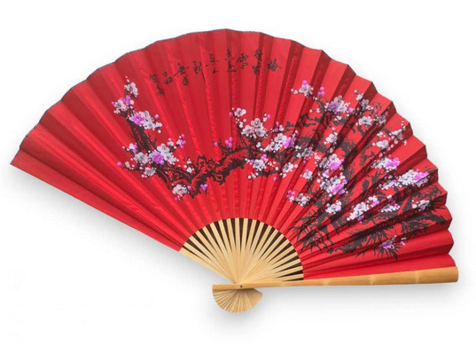 Віяло на стіні декор червоний Сакура Київ - фото 1