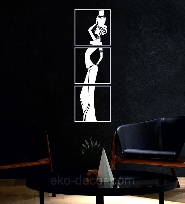 Декоративное настенное Панно «Девушка» Декор на стену 90*276 см, Белый Киев - изображение 2