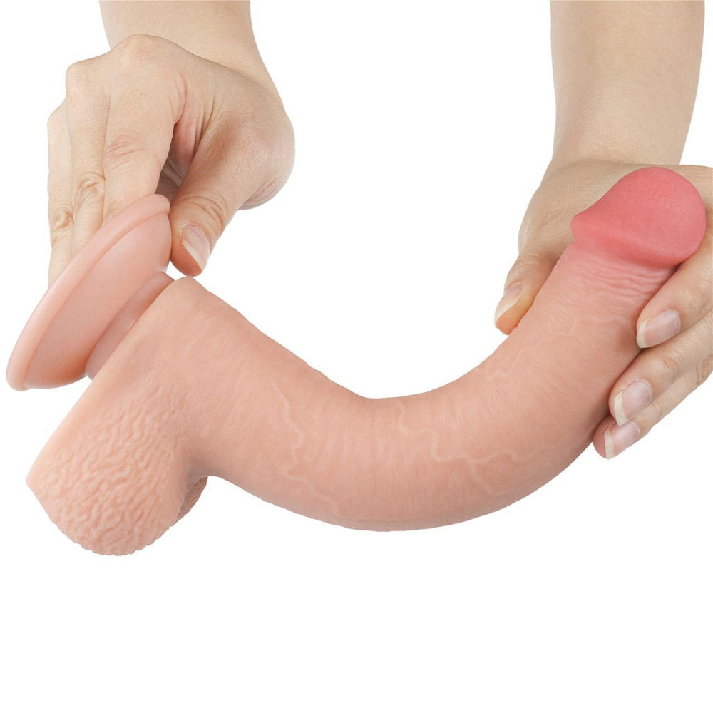 Фаллоимитатор Sliding-Skin Dual Layer Dong 9 с мошонкой, телесный Sex Aura Киев - изображение 4