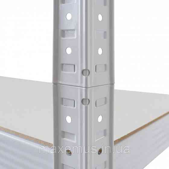 Металлический стеллаж для склада гаража и дома 180х90х40 прочный стеллаж с полками  разборной белый Мостиська