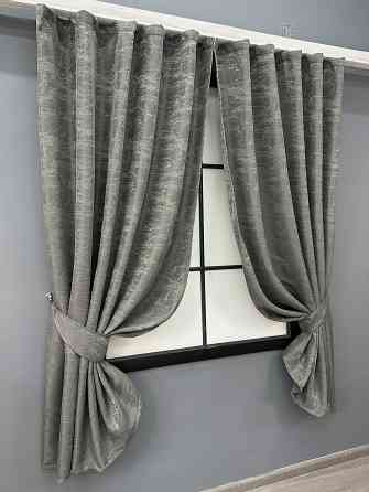 Комплект коротких штор VR-Textil Жакард Viva Marmo № 1785ш Сірий 130х170 см 2 шт (35-0372) Київ