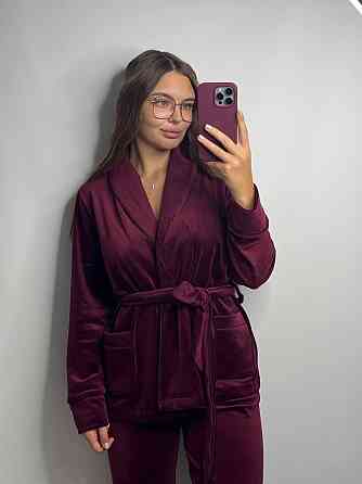 Домашній костюм шаль Бордовий 2XL Харків