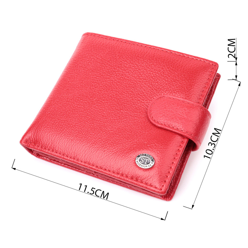 Женский трендовый бумажник из натуральной кожи ST Leather 22555 Красный Киев - изображение 9