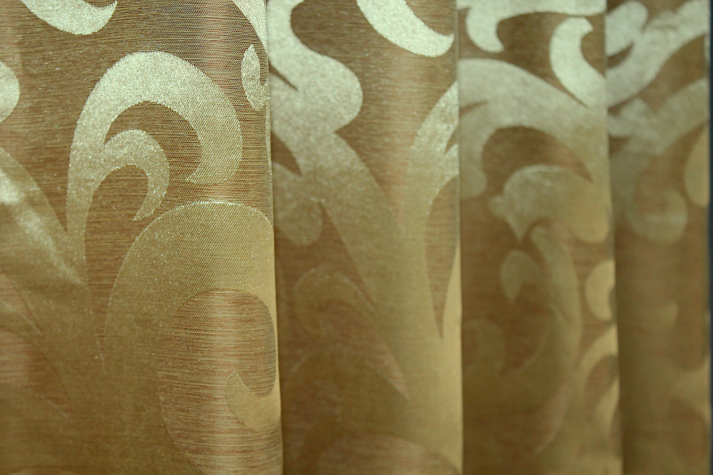 Комплект коротких штор VR-Textil жакард Вензель № 091ш 130х170 см 2 шт Золотистий (35-0050) Київ - фото 7