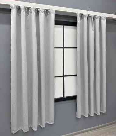 Комплект коротких штор VR-Textil Блэкаут двусторонний Eclipsе № 1791ш Светло-серый 130х170 см 2 шт (35-0393) Киев