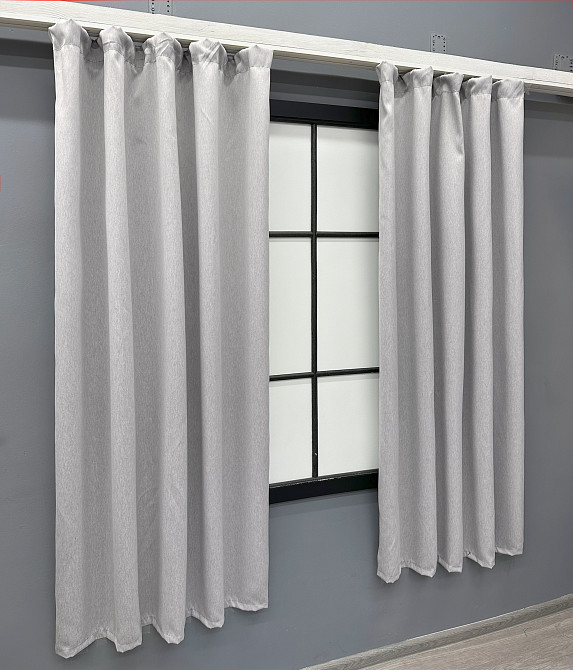 Комплект коротких штор VR-Textil Блэкаут двусторонний Eclipsе № 1791ш Светло-серый 130х170 см 2 шт (35-0393) Киев - изображение 3