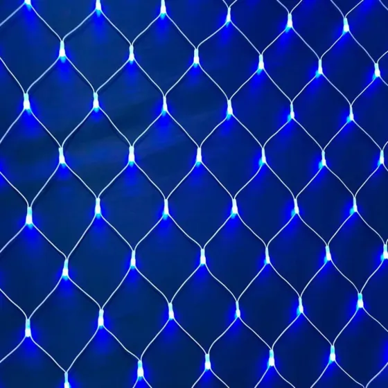 Синя LED-гирлянда «Сітка» для декору Київ