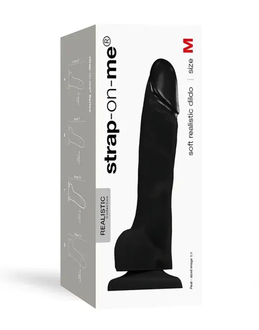 Реалістичний фалоімітатор Strap-On-Me SOFT REALISTIC DILDO Black - Size M Львів - фото 3