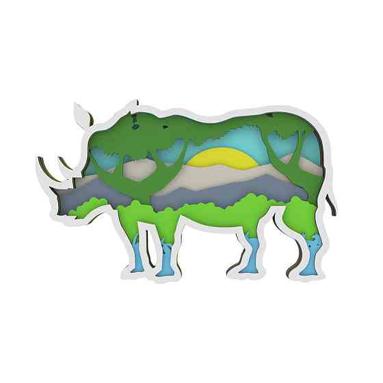 Набір для творчості розмальовка EKOSTAR 3D-картина Носоріг Київ