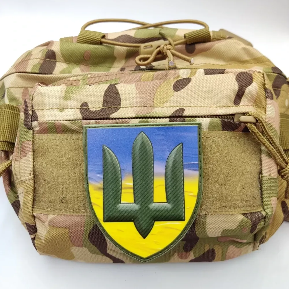Патч / шеврон тризуб ЗСУ олива жовто-блакитний Запорожье - изображение 2