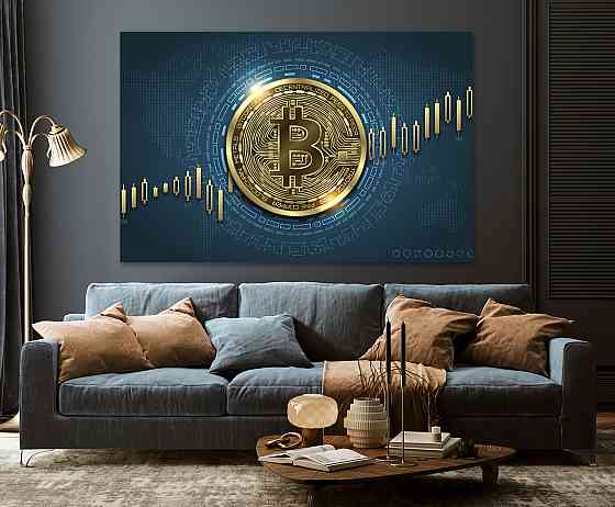 Картина холст в гостиную / спальню  Біткоін  MLP_186 80х160см Киев