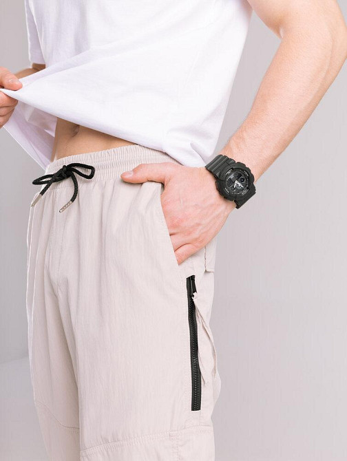 Бежеві чоловічі джогери. Джогери плащівка спорт чоловічі Pobedov Yoxo. Штани джогери з кишенями Київ - фото 6