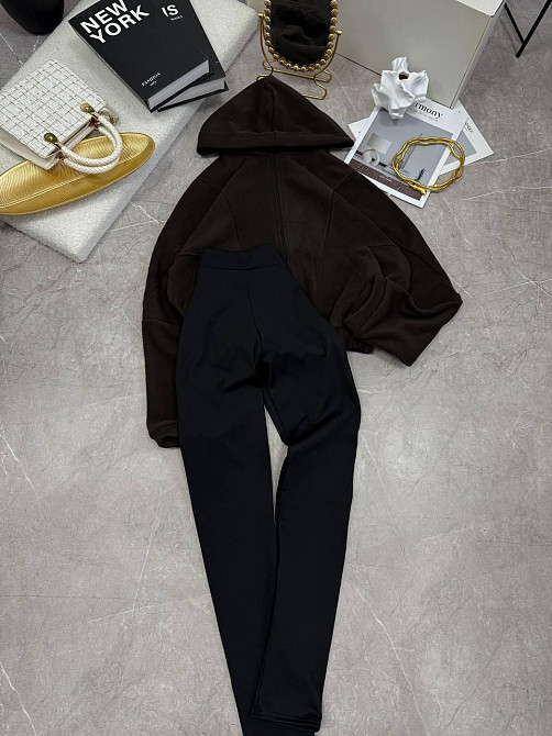 Женский теплый повседневный костюм двусторонний полар Флис Шоколад, 46/48 Одесса - изображение 2