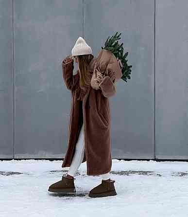 Женская повседневная теплая шуба из эко-меха и на теплой подкладке. Шоколад, 48/52 Одесса