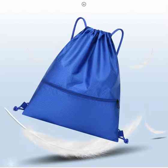 Рюкзак-мешок спортивный на шнурках-затяжках CZST-247S размер S,синий Каменец-Подольский