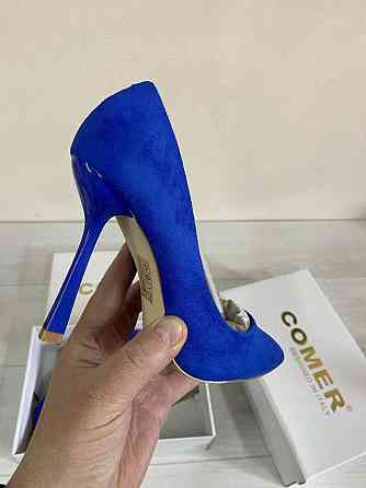 Comer Туфлі жіночі COMER сині еко-замша каблук 10см 38р (5467) Коломия