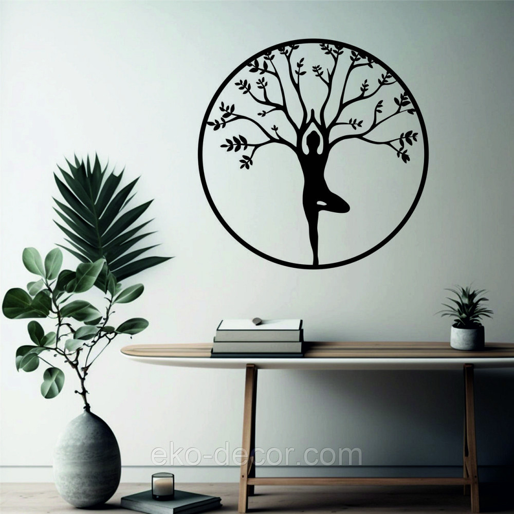 Декоративне настінне 3D Панно «ЙОГА» Декор на стіну з об'ємом 90*90 см, Чорний Київ - фото 2