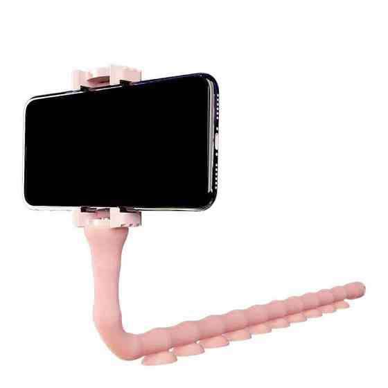 Гибкий держатель для телефона с присосками универсальный Cute Worm Lazy Holder. IH-339 Цвет: розовый Киев