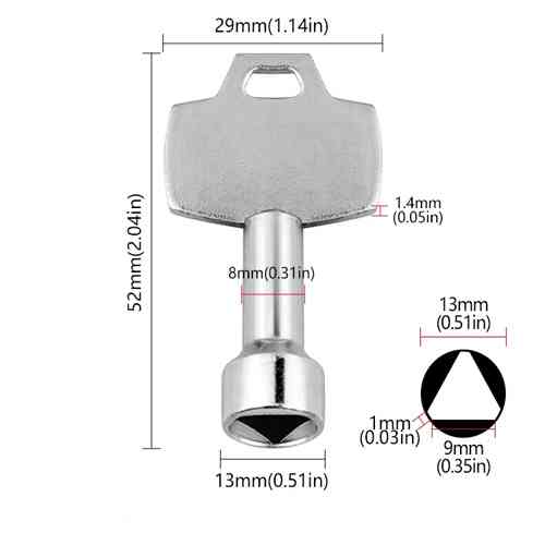 Ключ треугольник для щитовых шкафов люков, универсальный, MS705 Винница