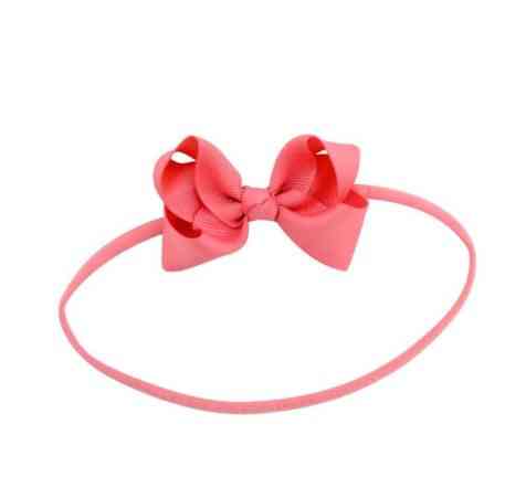 Дитяча повязочка на голову коралова - розмір універсальний (на резинці), бантик 8см Київ
