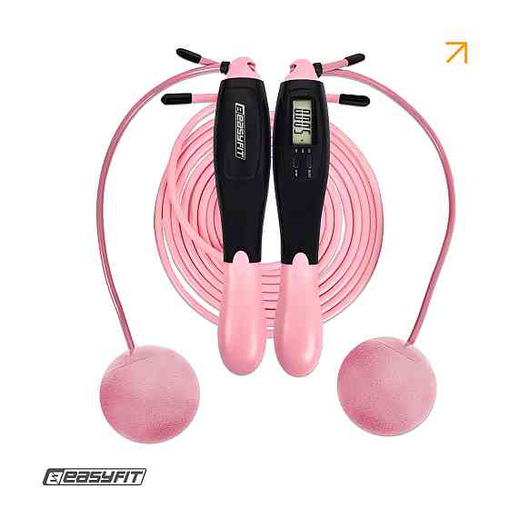 Скакалка для схуднення EasyFit TwinRope 2,8 м чорний-рожевий Коломия