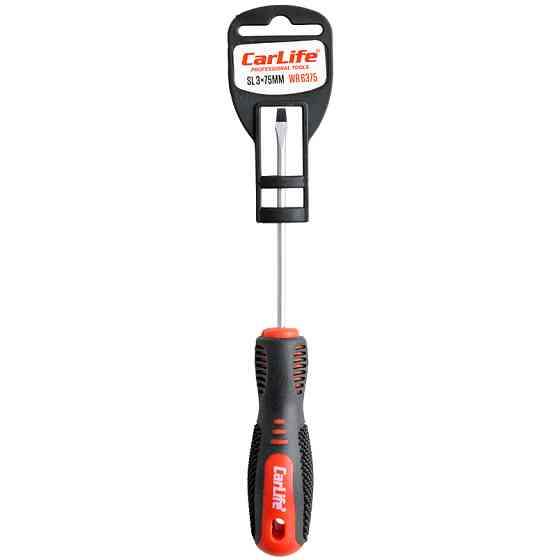 Викрутка Carlife шліцева SL3x75mm, Cr-V 6150 Львів