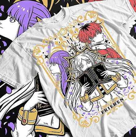 Футболка аниме Ферн Старк Слееве Фриерен оверсайз (S/M/L) Черний AnimeJ0284 Днепр