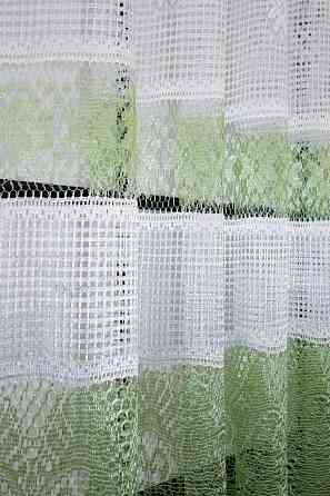 Тюль сітка висотою 1,5м, колекції "Juli" колір білий з зеленим 1377т Київ