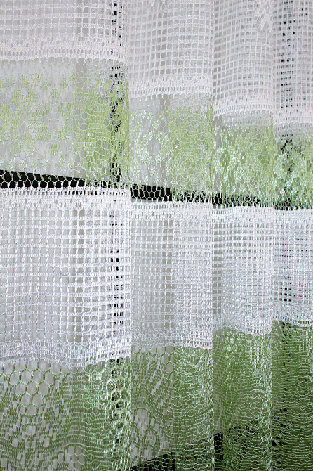 Тюль сітка висотою 1,5м, колекції "Juli" колір білий з зеленим 1377т Київ - фото 4