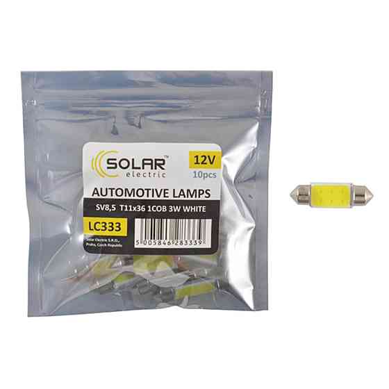 LED автолампа Solar 12V SV8.5 T11x36 1COB-8SMD 56LM white 10шт Київ