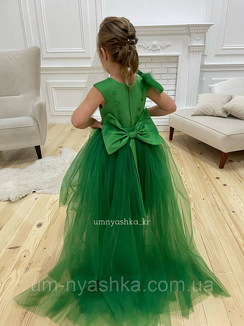 Зелене пишне плаття зі зйомним шлейфом Кривий Ріг - фото 1