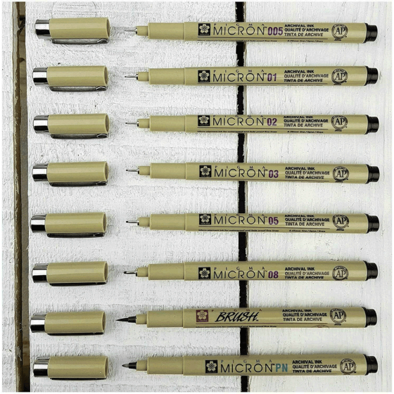 Набор линеров PIGMA MICRON 6шт + 1 линер-кисть Pigma Brush + PIGMA Micron PN В ПОДАРОК Sakura Киев