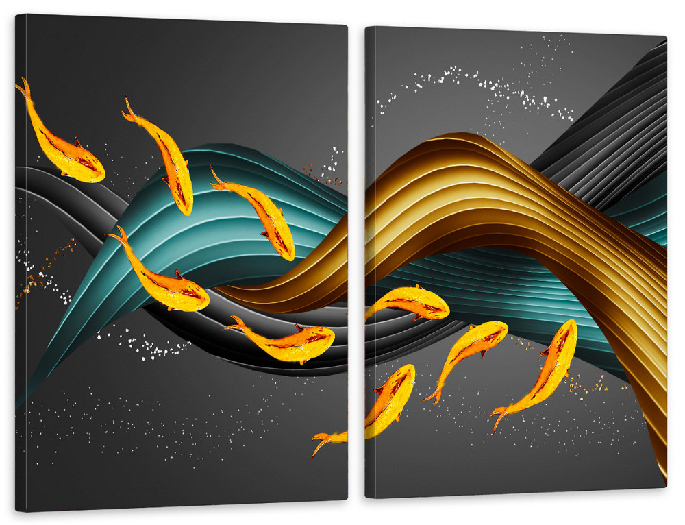 Модульна картина у вітальню/ спальню  Золоті рибки       TLV-2_108 90x132 см Київ - фото 1