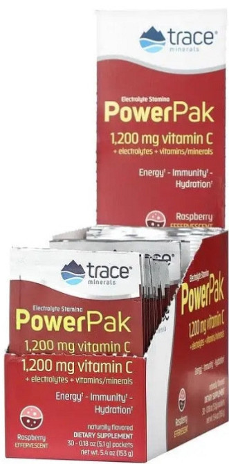 Электролиты Trace Minerals Research Electrolyte Stamina Power Pak 30 пак малина Киев - изображение 1