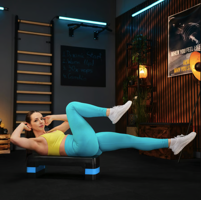 Степ платформа спортивная для фитнеса аэробики кардио упражнений на выносливость регулируемая высота голубая Киев - изображение 7