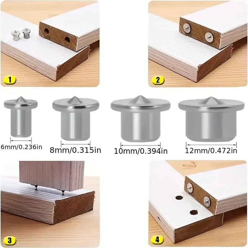 Набор шкантовых разметчиков 8 шт (6/8/10/12 мм), стальные метчики для точной разметки отверстий Киев - изображение 1