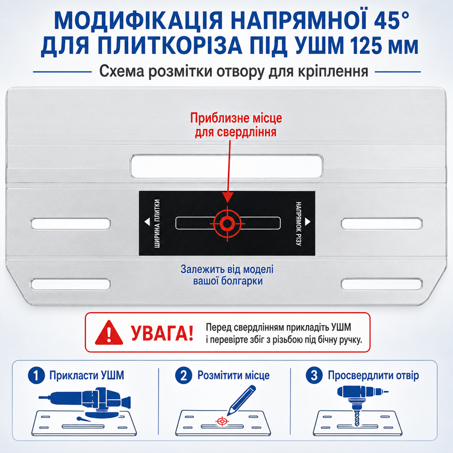 Приспособление для запила плитки под 45° для УШМ 125 мм., болгарки и ручного электроплиткореза (340701510) Киев - изображение 7