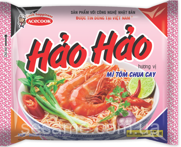 В'єтнамська локшина швидкого приготування з Креветкою Hao Hao 75г Харків - фото 1