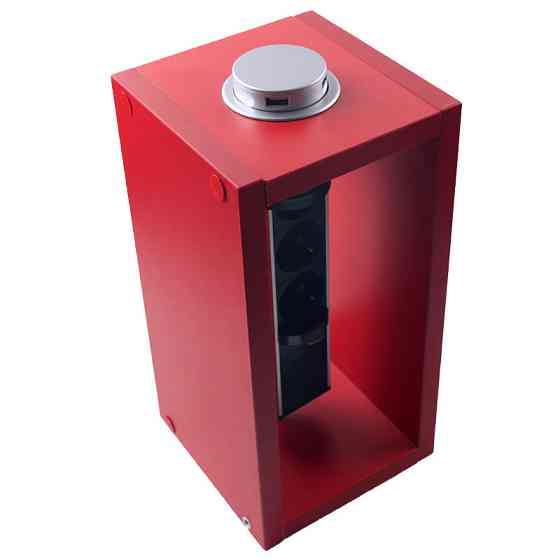 Мебельная розетка вертикальная 3х16А, 2хUSB 2.4А, серебристый металлик Днепр