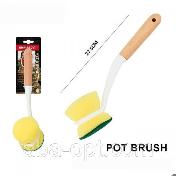 Губка с ручкой для мытья посуды L 27.5 см Вуд ( шт ).Aba-Opt Одесса - изображение 1