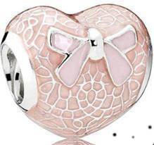 Срібна намистина Пандора  "Рожевий бант і мереживне серце" 792044ENMX MasterSem Київ - фото 1