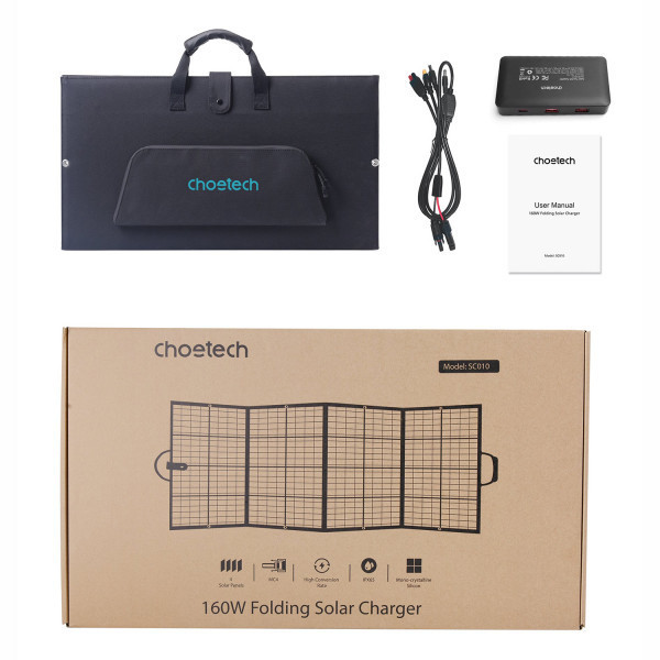 Сонячна панель для УМБ Choetech 160W (196x54см) DC160W,1*USB QC3.0 18W,1*USB-C PD3.0 45W, 1xUSBA 12W Київ - фото 4