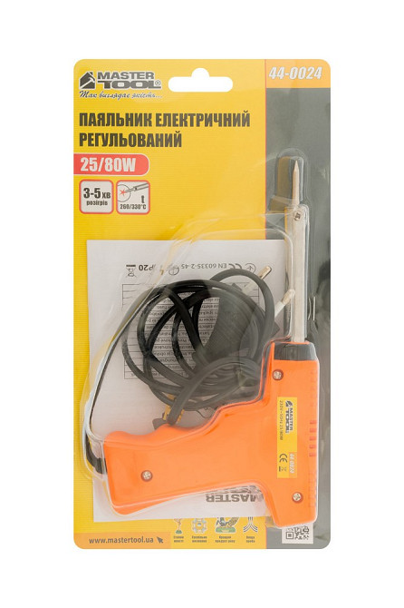 Паяльник електричний MASTERTOOL 25/80 Вт 230V/50Hz регульований пістолетного типу 44-0024 Коломыя - изображение 7